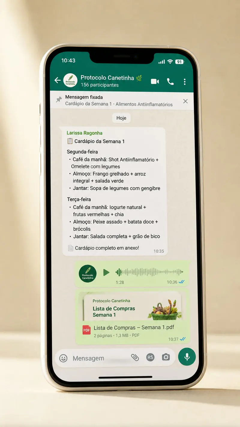 Todos os entregáveis do Protocolo Canetinha no WhatsApp